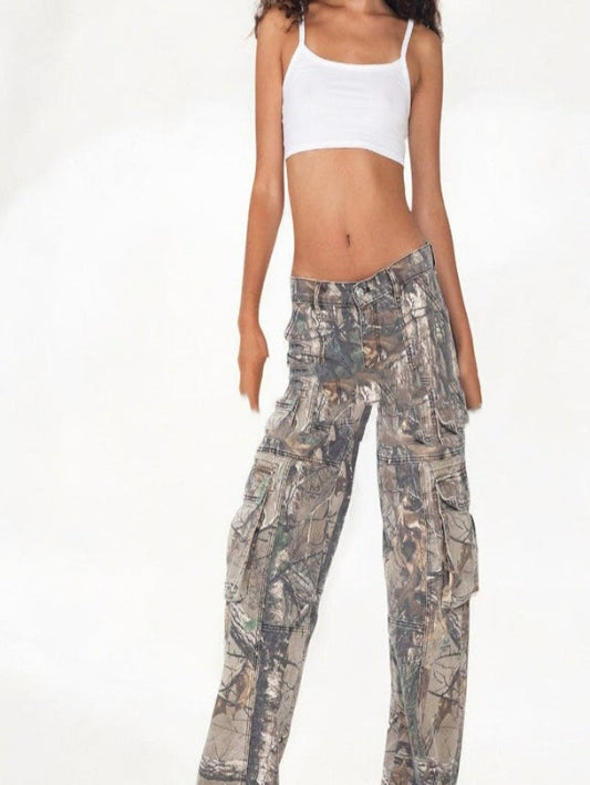 Y2K Camouflage Cargo Pants for Women