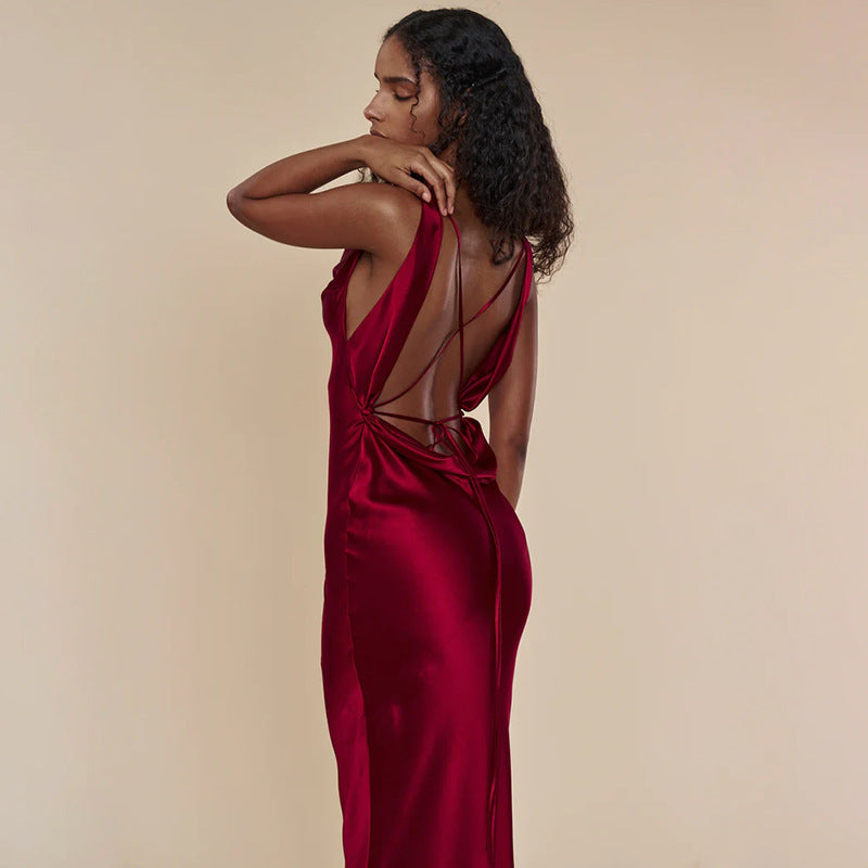Evening Lace-Up Long Dress