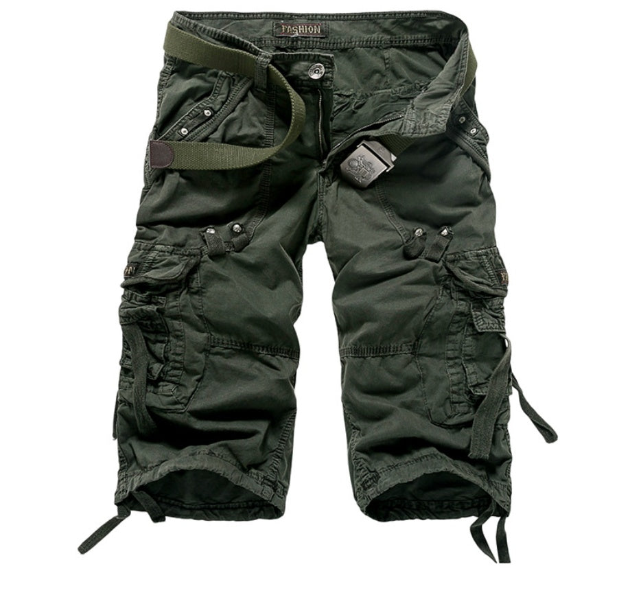 Multi-Pocket Workwear Shorts for Men