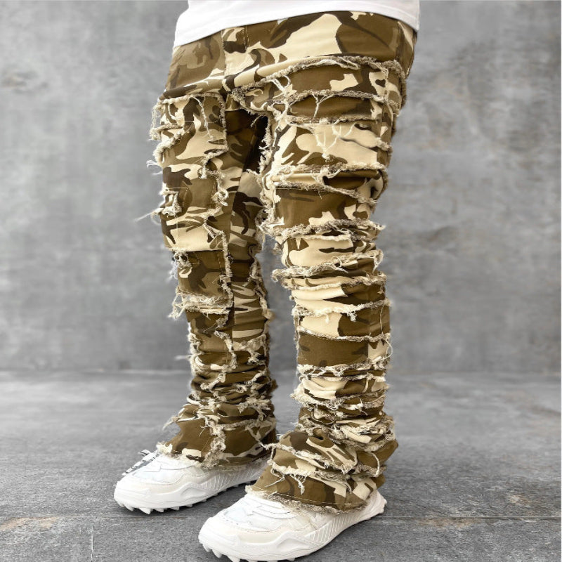 Men’s Patched Stacked Jeans