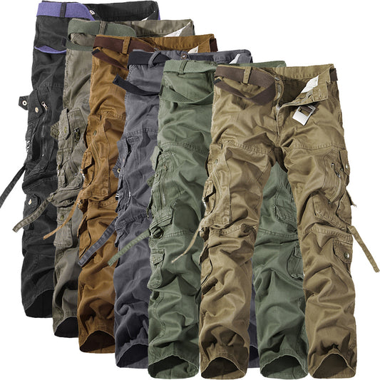 Men’s Washed Multi-Pocket Cargo Pants