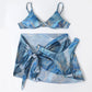 Marble Printed 3pcs Bikini Set