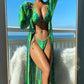 Split Sleeve Bikini Set