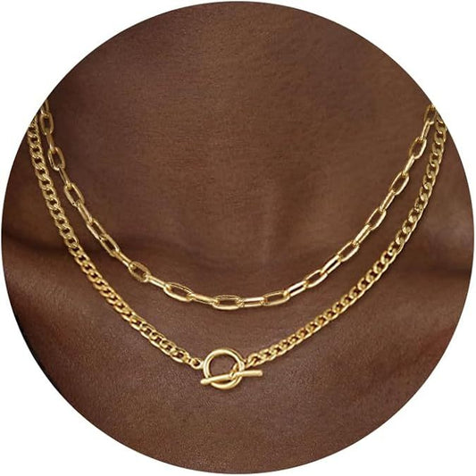 Geometric Paperclip Choker – Double Layer Necklace