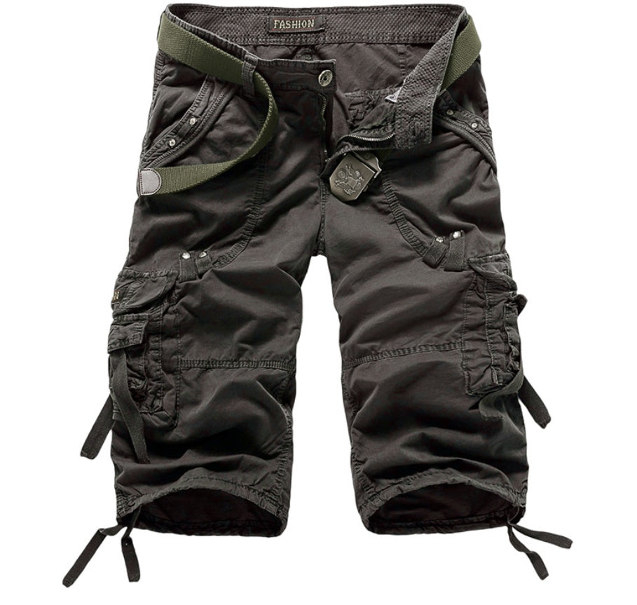 Multi-Pocket Workwear Shorts for Men