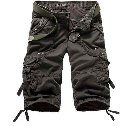Multi-Pocket Workwear Shorts for Men