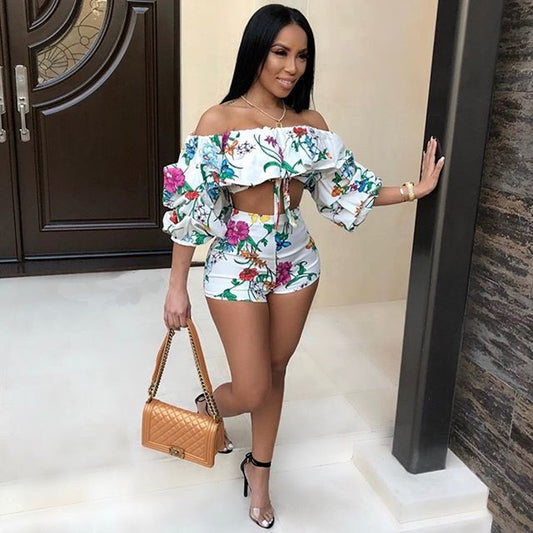 Sexy Pile Sleeve Two-Piece Sets