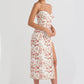 Lace Floral Slit Suspender Dress