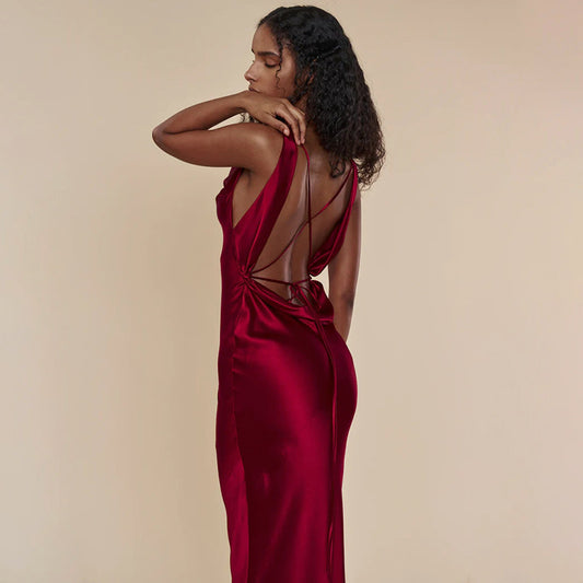Evening Lace-Up Long Dress