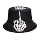 Skull & Finger Graphic Bucket Hat