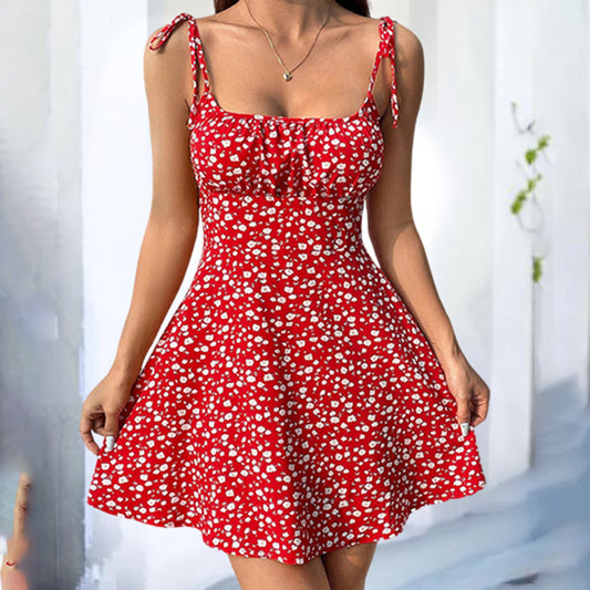 Women’s Floral Ruffle Boho Mini Dress
