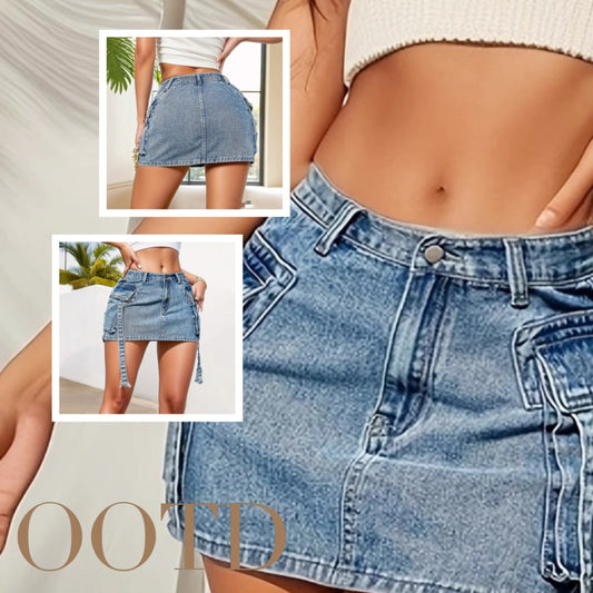 Y2K Low Rise Denim Mini Skirt