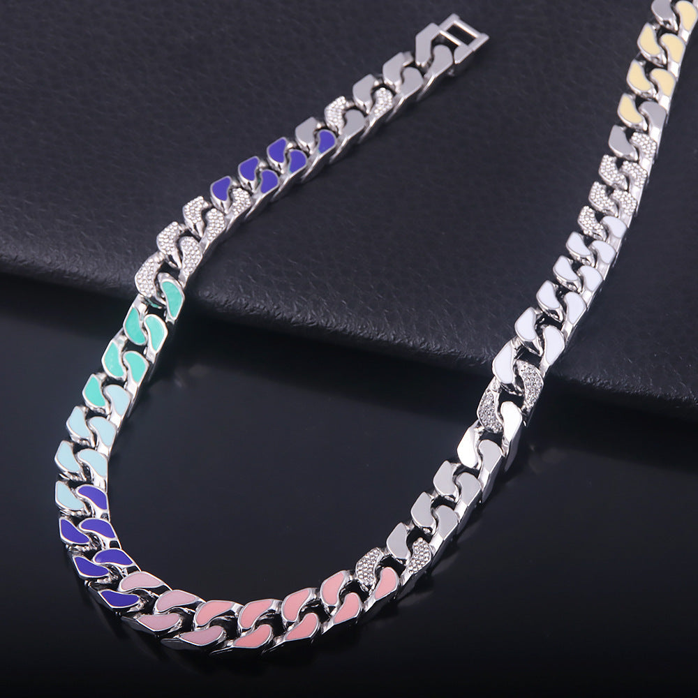 Multicolor Diamond Hip-Hop Chain