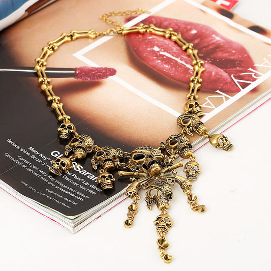 Skull Tassel Necklace for Halloween
