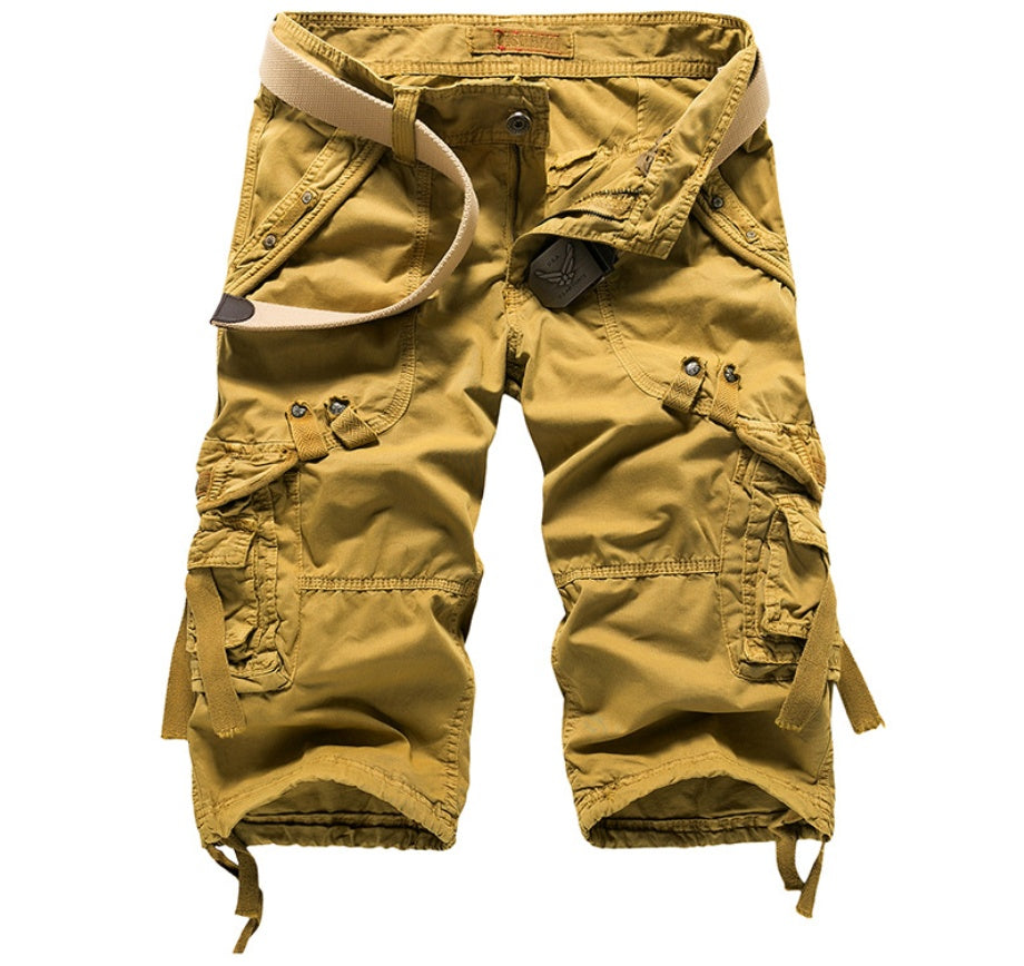 Multi-Pocket Workwear Shorts for Men