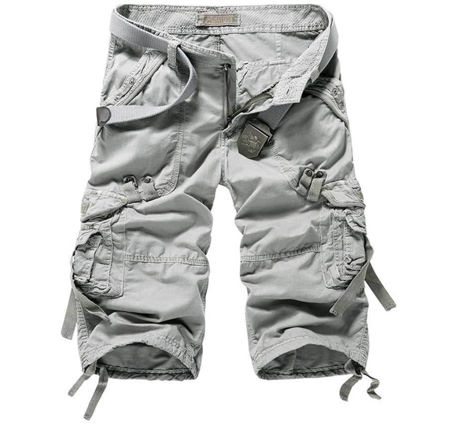 Multi-Pocket Workwear Shorts for Men