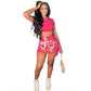 Summer Midriff Skirt Set