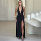 V-Neck Pleated Party Dress