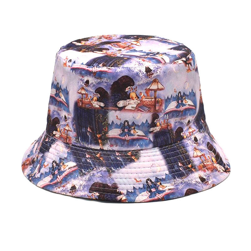 Double-Sided Printed Fisherman Hat