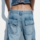 Women’s Mid-Waist Loose Cargo Jeans