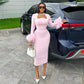Sweet Square Collar Feather Dress