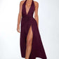 V-Neck Pleated Party Dress