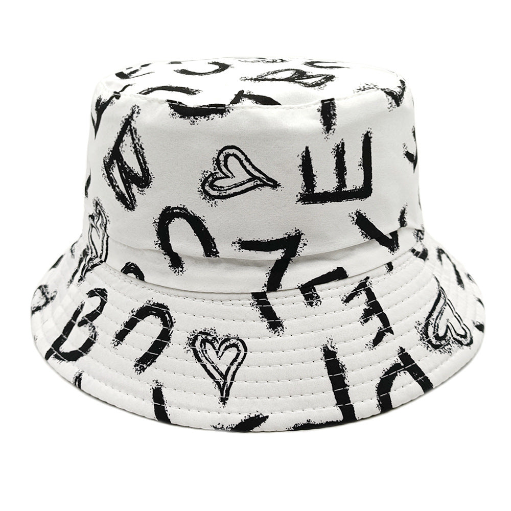 Love Letter Pattern Printed Bucket Hat