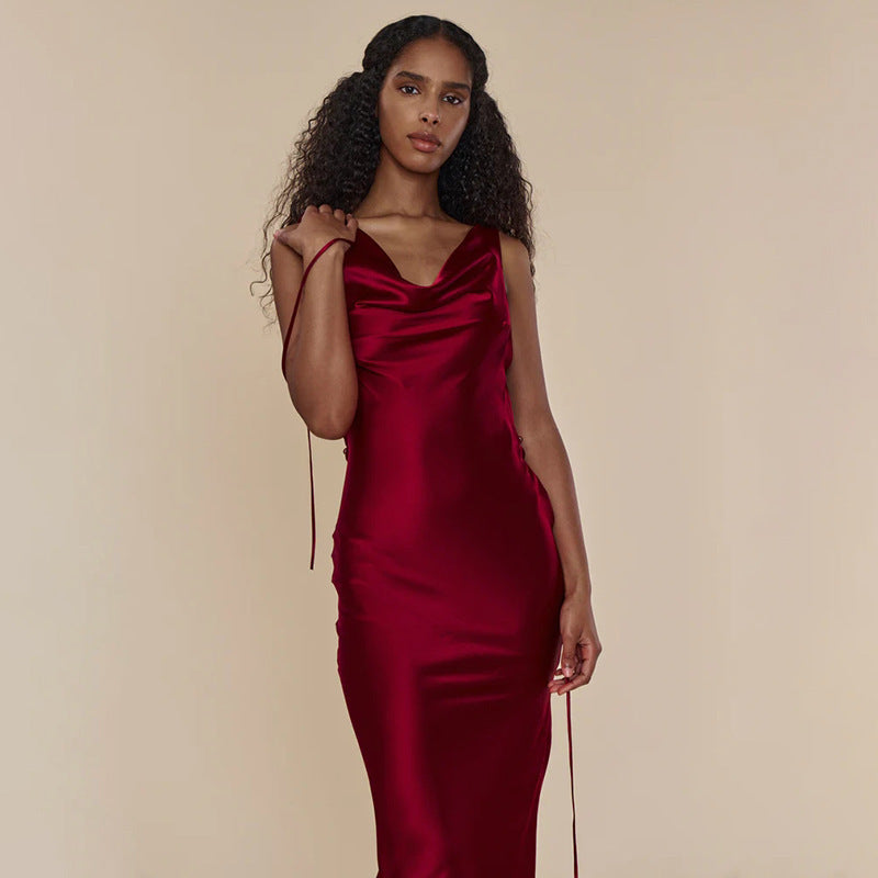 Evening Lace-Up Long Dress