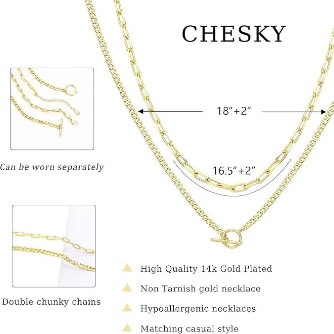 Geometric Paperclip Choker – Double Layer Necklace