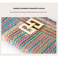 Straw Chain Flap Shoulder Women's Bag