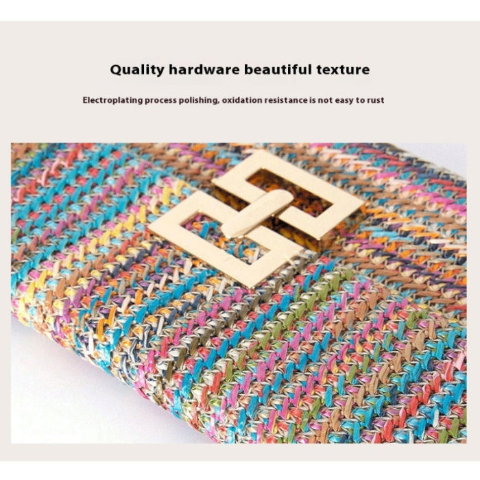 Straw Chain Flap Shoulder Women's Bag