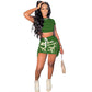 Summer Midriff Skirt Set
