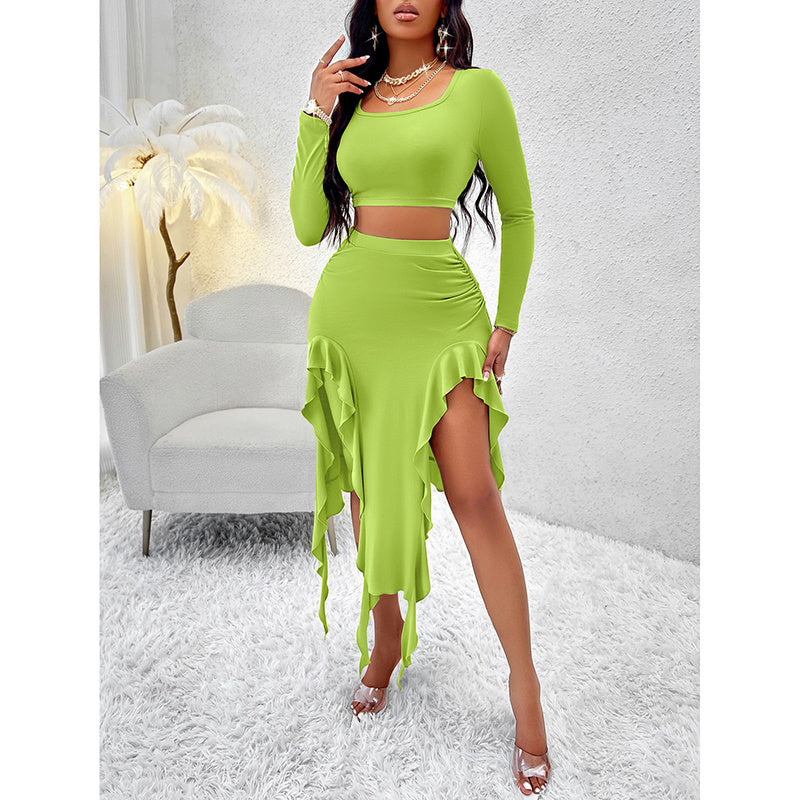 Women’s 2-Piece Crop Top & Skirt Set