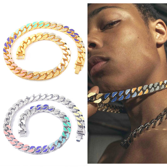 Multicolor Diamond Hip-Hop Chain