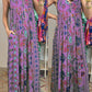 Women's Retro Printed Jumpsuit