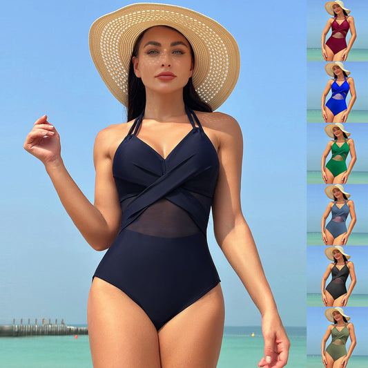 Halter-Neck One-Piece Swimsuit