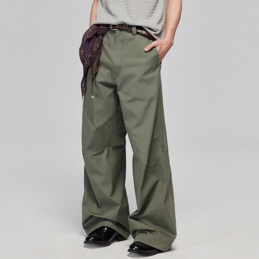Loose Cotton Wide-Leg Pants