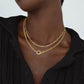 Geometric Paperclip Choker – Double Layer Necklace