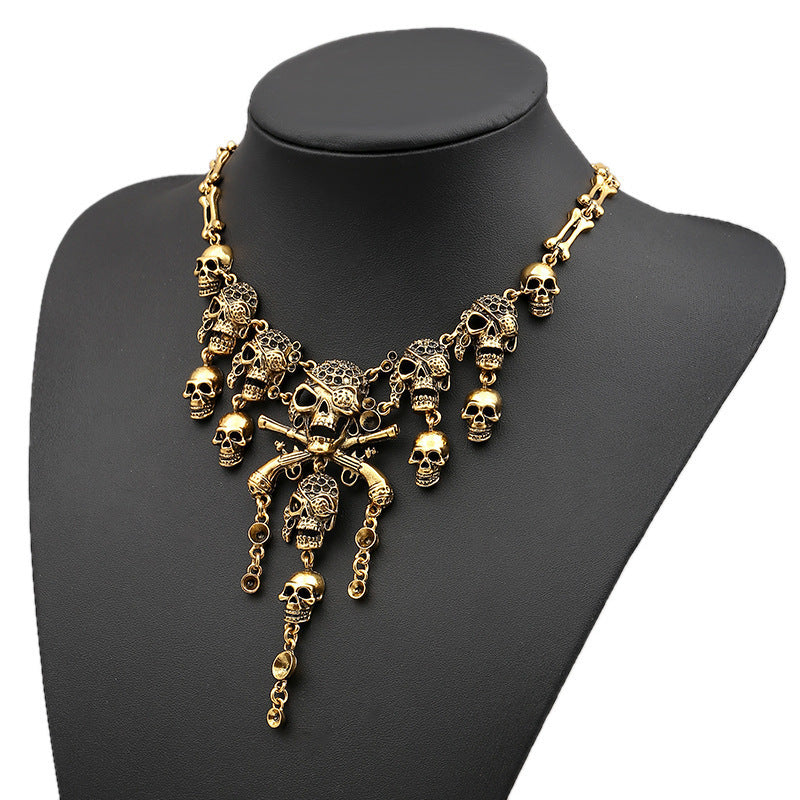 Skull Tassel Necklace for Halloween