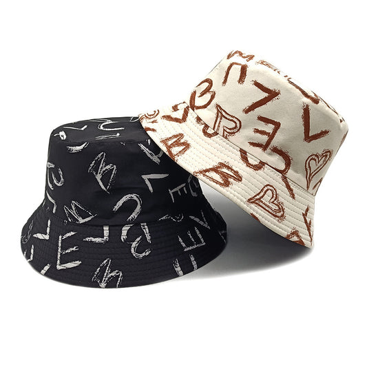 Love Letter Pattern Printed Bucket Hat
