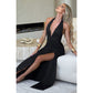 V-Neck Pleated Party Dress