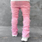 Men’s Patched Stacked Jeans