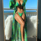Split Sleeve Bikini Set