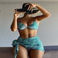 Marble Printed 3pcs Bikini Set
