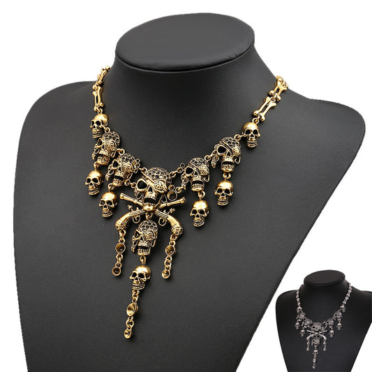 Skull Tassel Necklace for Halloween