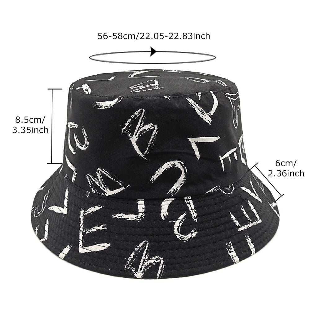 Love Letter Pattern Printed Bucket Hat