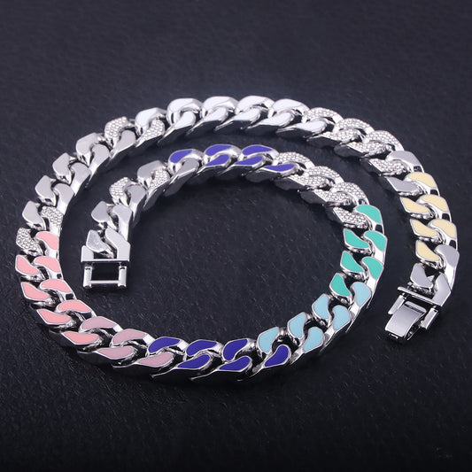 Multicolor Diamond Hip-Hop Chain